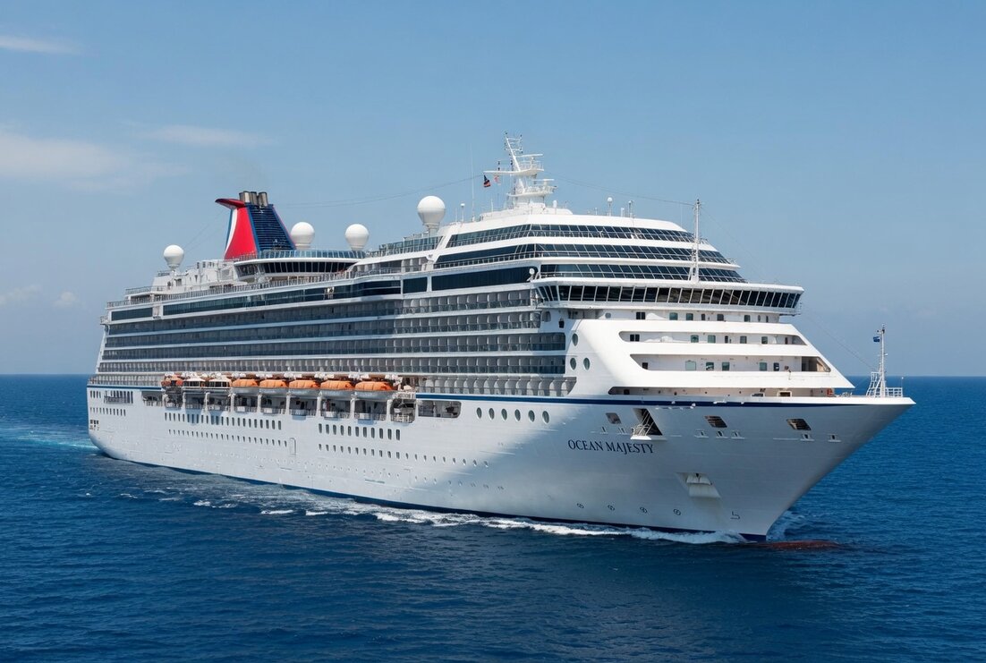 Cruise ship at sea